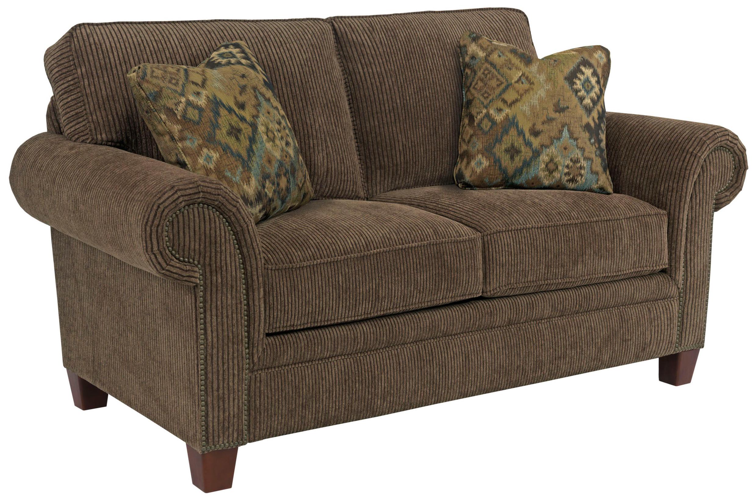Broyhill Furniture Travis Transitional Loveseat with Rolled Arms and